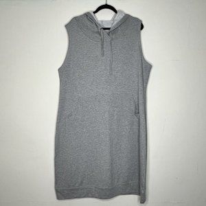 Fabletics Womens Gray Yukon Sleeveless Dress Plus Size 3X Hooded French Terry